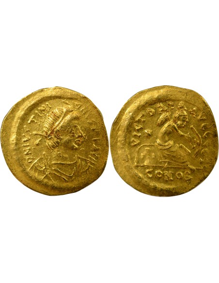 Empire Byzantin Justinien Ier Victoire assise 1 semissis Or 527-565 Constantinople