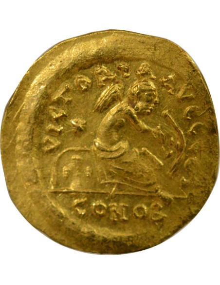Empire Byzantin Justinien Ier Victoire assise 1 semissis Or 527-565 Constantinople