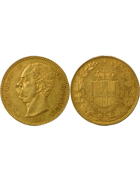 Italie Charles-Albert Humbert I - 100 Lire Or - 1888 R Rome 100 lire Or 1888 R Rome