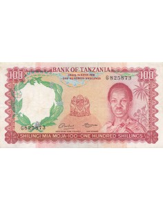 Tanzanie 100 Shillings - ND (1966) - P.5a 100 shillings 1966