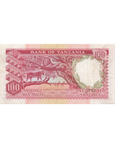 Tanzanie 100 Shillings - ND (1966) - P.5a 100 shillings 1966