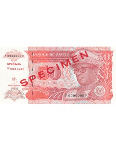 Zaïre 50 Nouveaux Zaïres - 15-02-1994 - Specimen - P.59 50 nvx zaires 1994