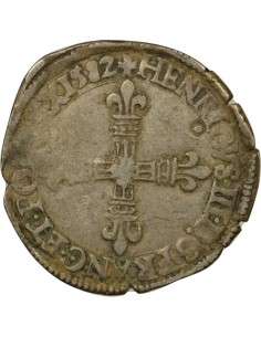 Henri III Croix de Face 1/8 écu Argent 1582 T Nantes 2