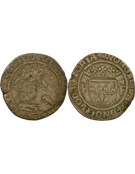 François Ier 13e Type 1/2 teston Argent 1527-1540 D Lyon