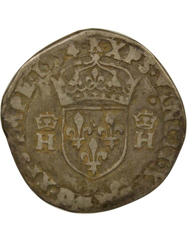 Henri II 5e Type 1 teston Argent 1554 M Toulouse