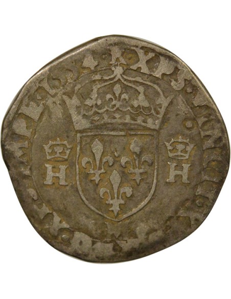 Henri II 5e Type 1 teston Argent 1554 M Toulouse