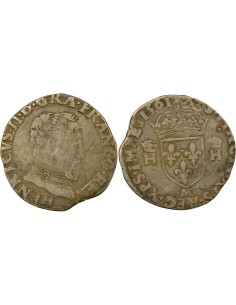 Henri II au nom de Henri II 1 teston Argent 1561 M Toulouse