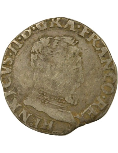 Henri II au nom de Henri II 1 teston Argent 1561 M Toulouse