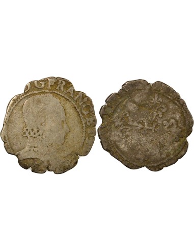 Henri III au Col Fraisé 1/4 franc Argent 1577-1589 F Angers