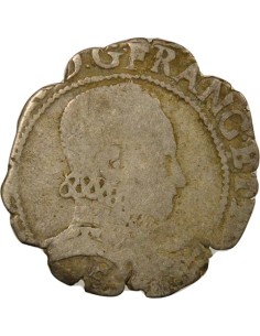 Henri III au Col Fraisé 1/4 franc Argent 1577-1589 F Angers 2