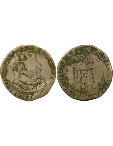 François Ier 8e Type 1/2 teston Argent 1540-1547 D Lyon