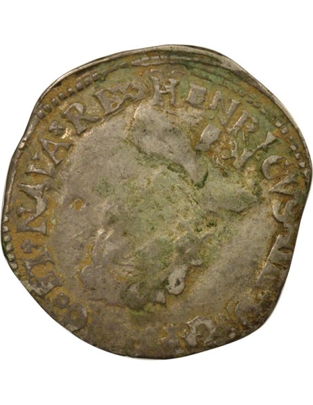 Roi de Navarre et de France Henri IV - 1/4 Franc Argent - 1592 K Bordeaux 1/2 franc Argent 1592 K Bordeaux