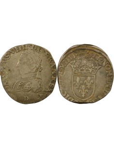 Charles IX 6e Type 1 teston Argent 1564 D Lyon