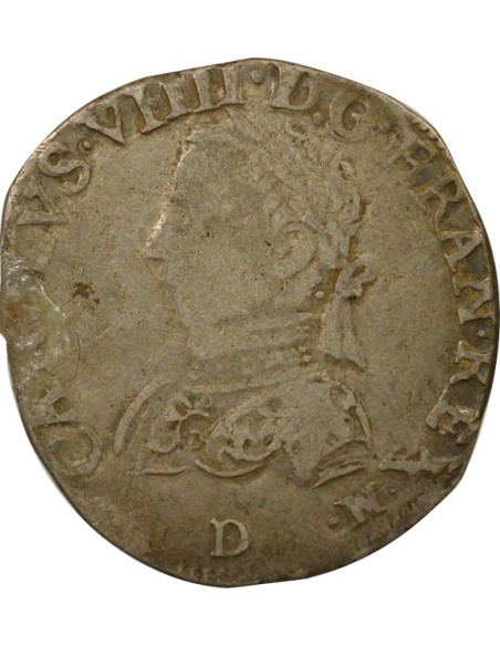 Charles IX 6e Type 1 teston Argent 1564 D Lyon