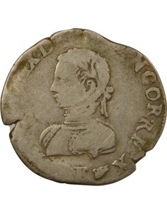 Charles IX 2e Type 1/2 teston Argent 1574-1575 F Angers 2