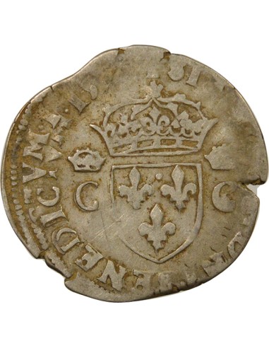 Charles IX 2e Type 1/2 teston Argent 1574-1575 F Angers