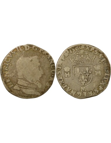Henri II 5e Type 1 teston Argent 1560 M Toulouse
