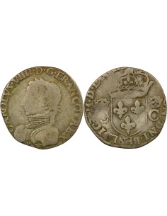 Charles IX 2e Type 1/2 teston Argent 1574 E Tours