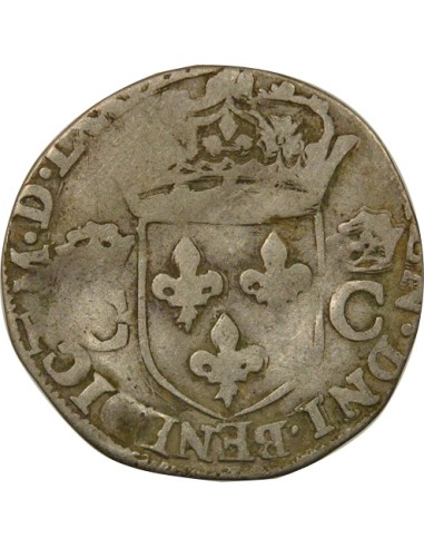 Charles IX 2e Type 1/2 teston Argent 1574 E Tours