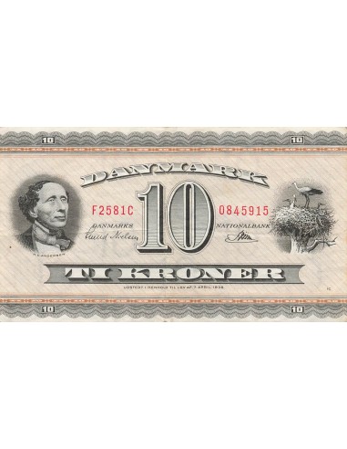Danemark 10 Kroner - 1958 - P.44 10 kroner 1958