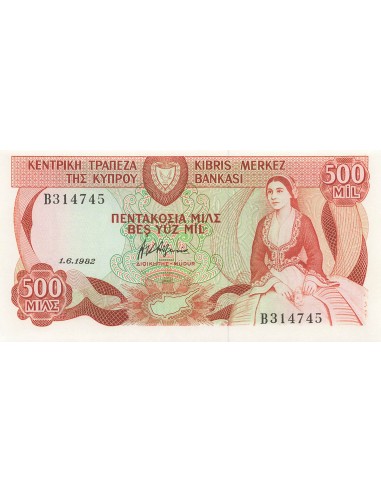 Chypre 500 Mils - 01-06-1982 - P.45 500 mils 1982