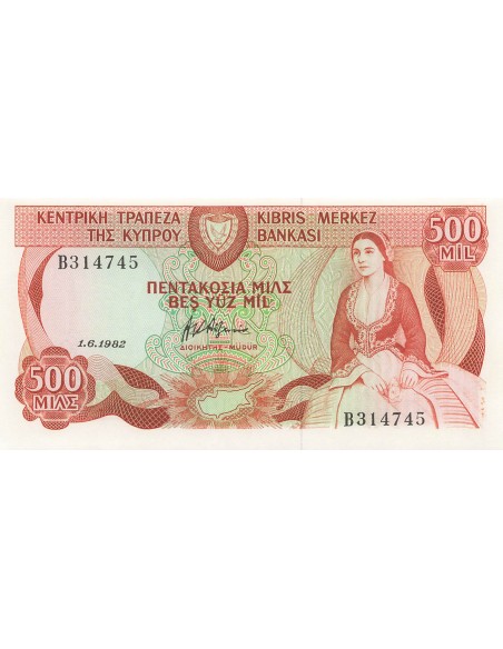 Chypre 500 Mils - 01-06-1982 - P.45 500 mils 1982