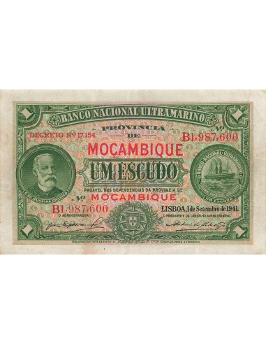Mozambique 1 Escudo - 01-09-1941 - P.81 1 escudo 1941