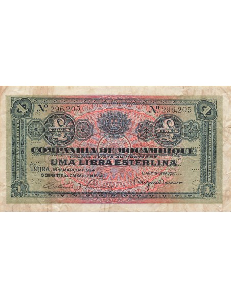 Mozambique 1 Libra - 15-03-1934 - P.R31 1 libra 1934