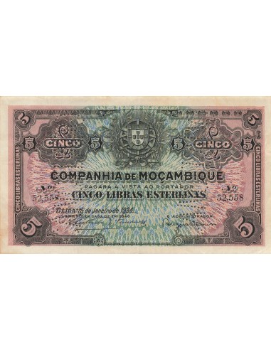 Mozambique 5 Libras - 15-01-1934 - P.R32 5 libras 1934