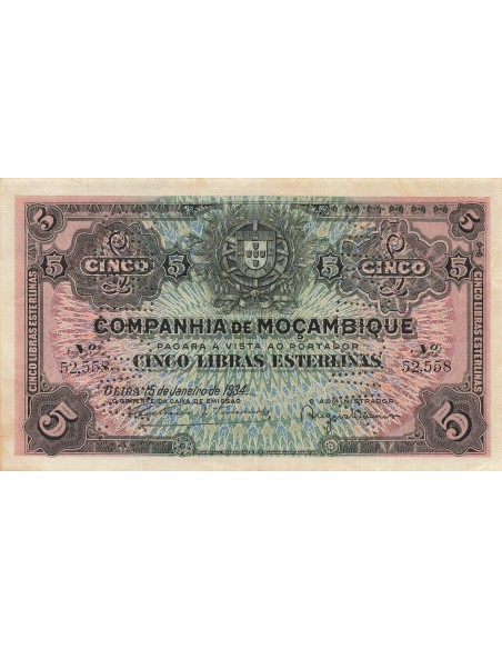 Mozambique 5 Libras - 15-01-1934 - P.R32 5 libras 1934