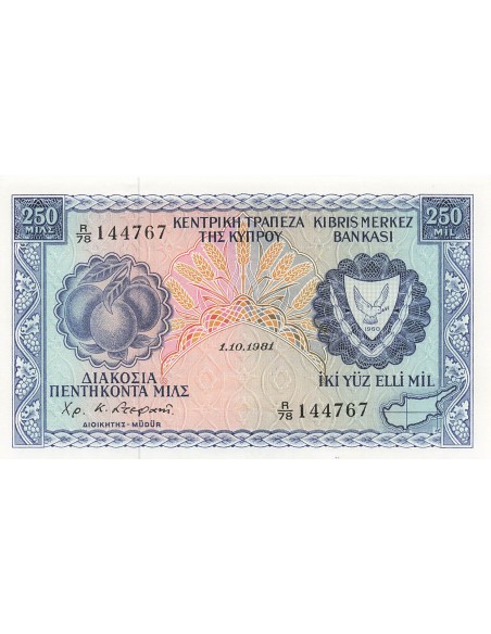Chypre 250 Mils - 01-10-1981 - P.41c 250 mils 1981