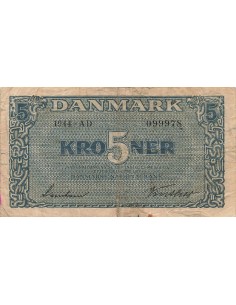 Danemark 5 Kroner - 1944 - P.35a 5 kroner 1944