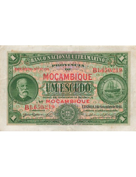 Mozambique 1 Escudo - 01-09-1941 - P.81 1 escudo 1941