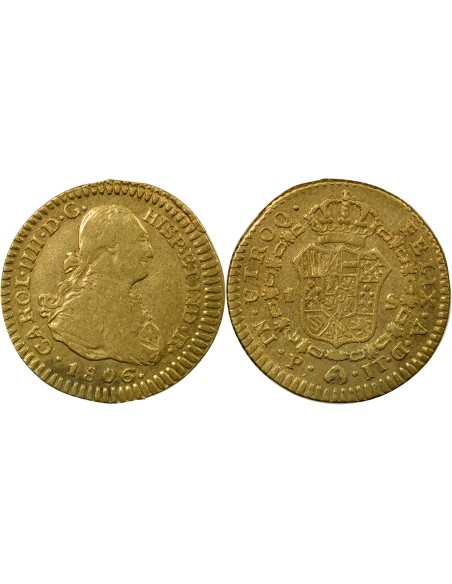 Colombie Charles IV d'Espagne Charles IV - Escudo Or - 1806 P Popayan JF 1 escudo Or 1806 Popayan
