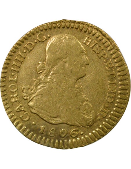 Colombie Charles IV d'Espagne Charles IV - Escudo Or - 1806 P Popayan JF 1 escudo Or 1806 Popayan