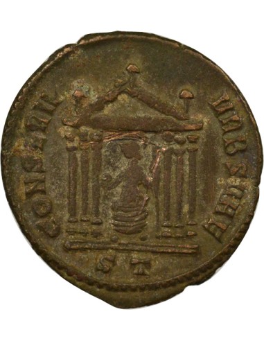 Rome Empire Constantin Ier Temple Hexastyle 1 ae Cuivre 308 Ticinum