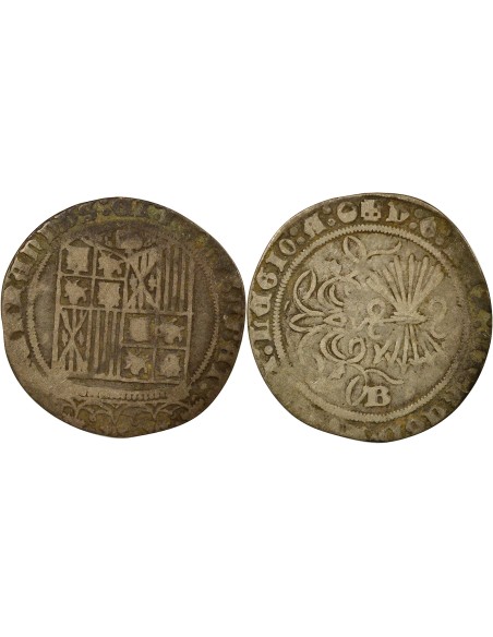 Espagne Ferdinand & Isabelle Ferdinand & Isabelle - Real Argent - 1497 / 1520 B Burgos 1 real Argent 1497-1520 Burgos