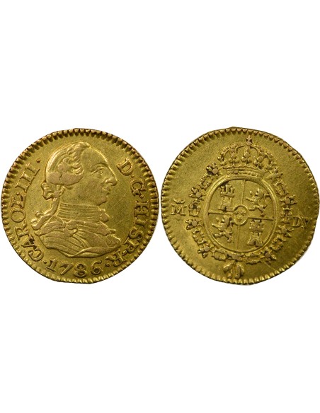 Espagne Charles III d'Espagne 3e Type 1/2 escudo Or 1786 AI Madrid