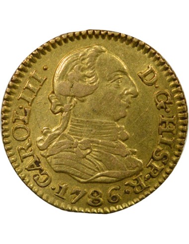 Espagne Charles III d'Espagne 3e Type 1/2 escudo Or 1786 AI Madrid