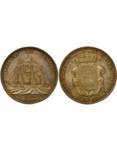 Compagnie d'Assurances Maritimes de Bordeaux 1 jeton Argent 1859 (1860-1879)