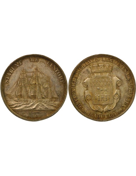 Compagnie d'Assurances Maritimes de Bordeaux 1 jeton Argent 1859 (1860-1879)