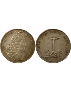Louis XIV Trésor Royal 1 jeton Argent 1711