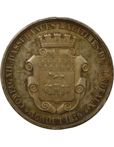 Compagnie d'Assurances Maritimes de Bordeaux 1 jeton Argent 1859 (1859-1860)