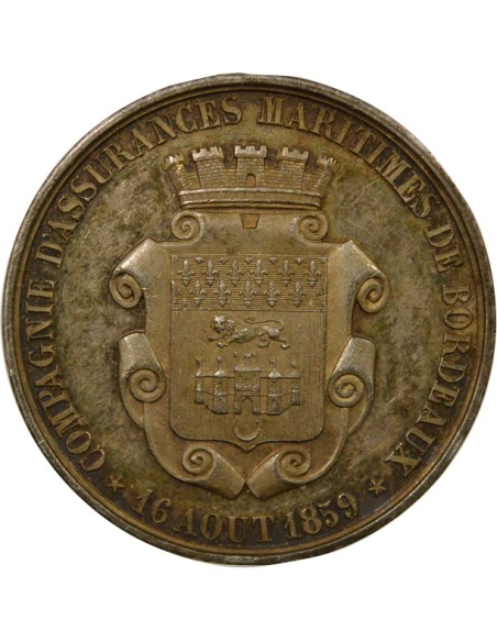 Compagnie d'Assurances Maritimes de Bordeaux 1 jeton Argent 1859 (1859-1860)