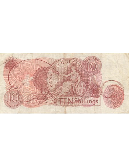 Reine d'Angleterre et du Commonwealth 10 Shillings - ND (1966-70) - Remplacement - P.373c 10 shillings 1966