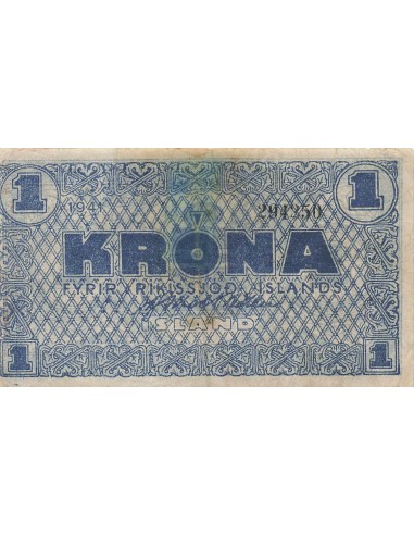 Islande 1 Krona - 1941 - Bleu - P.22h 1 krona 1941