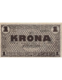 Islande 1 Krona - 1941 - Brun - P.22f 1 krona 1941