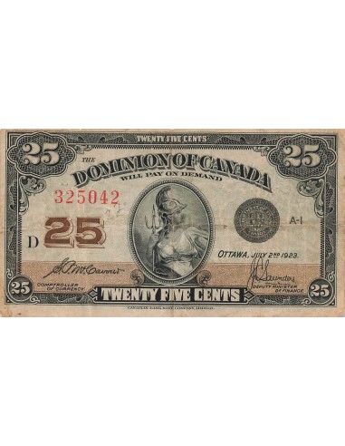 Canada 25 Cents - Britannia - 02-07-1923 - P.11b 25 cents 1923