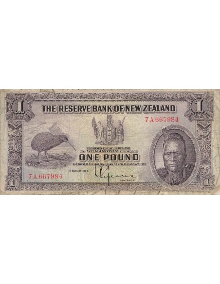 Nouvelle-Zélande 1 Pound - Tawhiao - 01-08-1934 - P.155 1 pound 1934