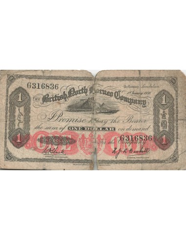 Bornéo du Nord 1 Dollar - 01-01-1936 - P.28 1 dollar 1936